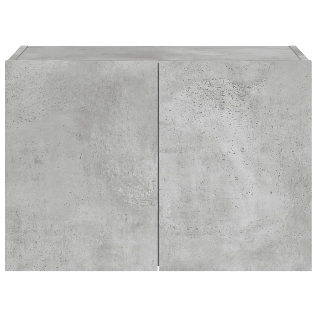 Comodă TV de perete cu lumini LED, gri beton, 60x35x41 cm