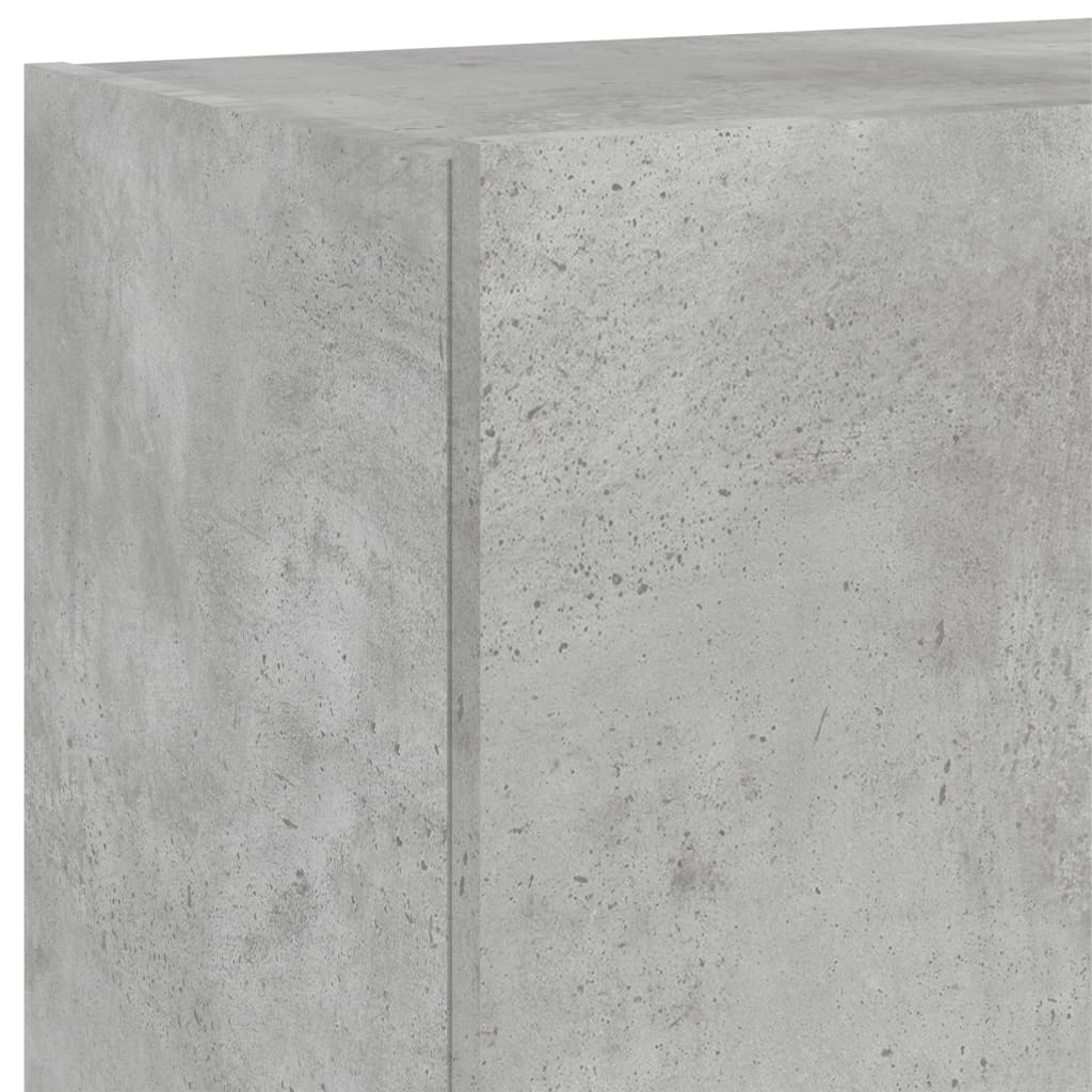 Comodă TV de perete cu lumini LED, gri beton, 60x35x41 cm