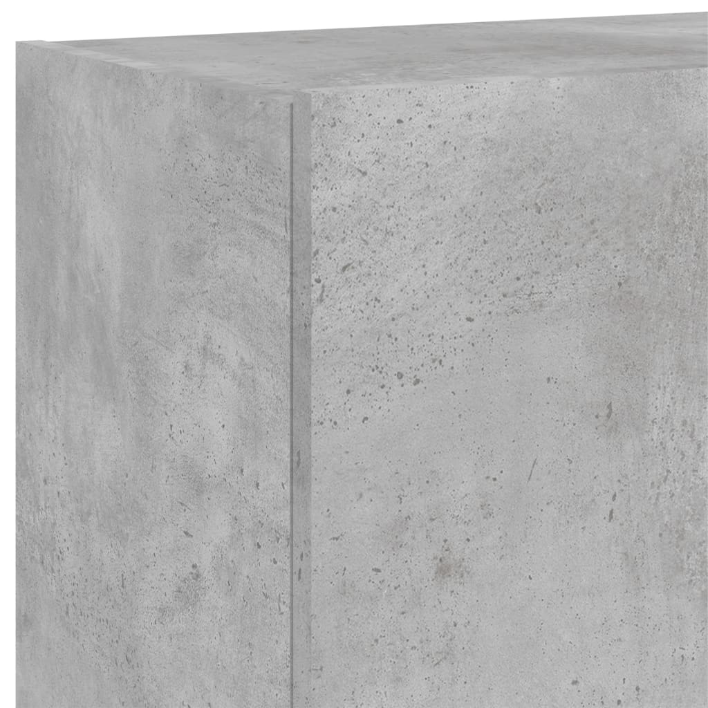 Wall-mounted TV chests with LED lights 2 pcs. concrete gray 60x35x41 cm