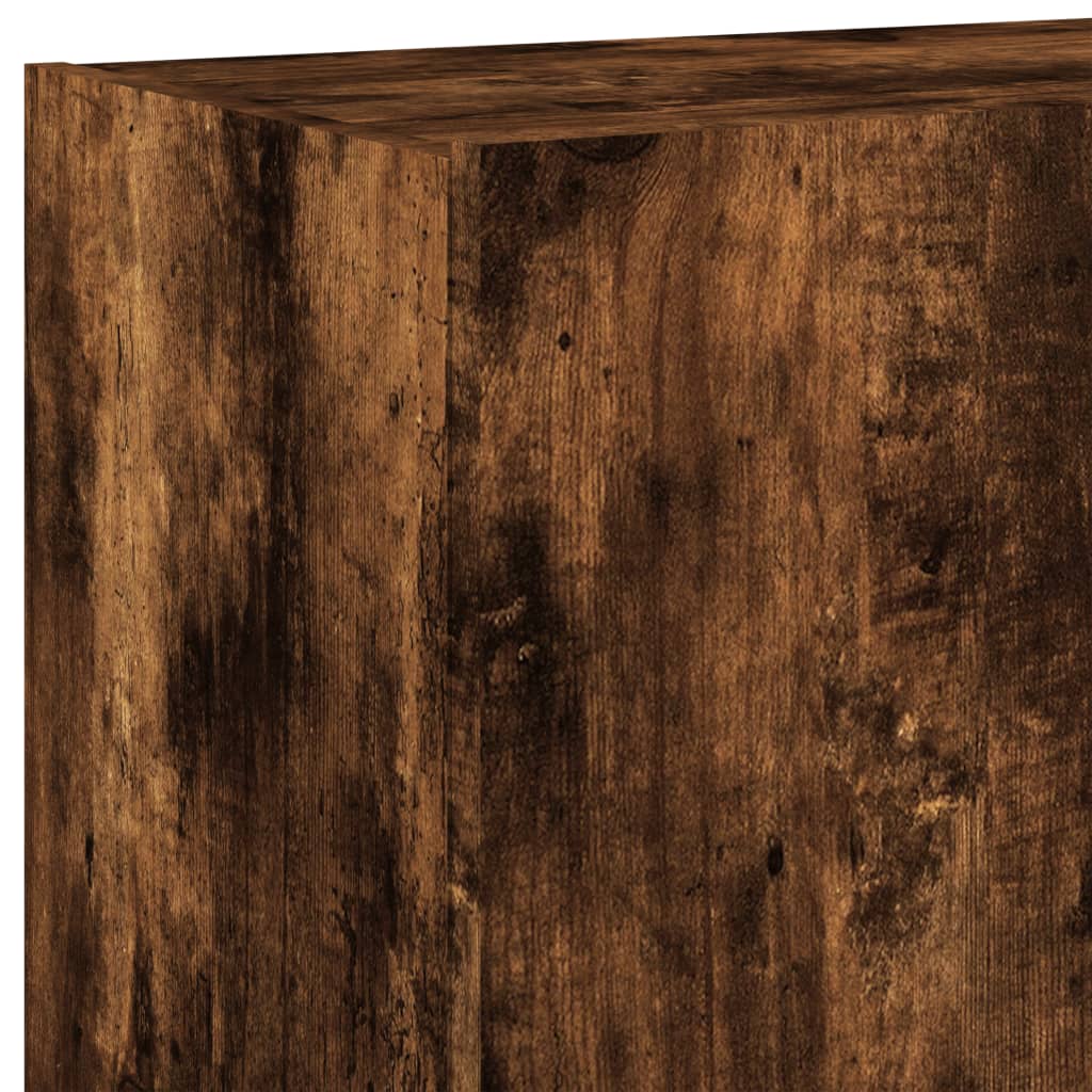 Wall-mounted TV cabinet with LED, 2 pcs. smoky oak, 60x35x41 cm