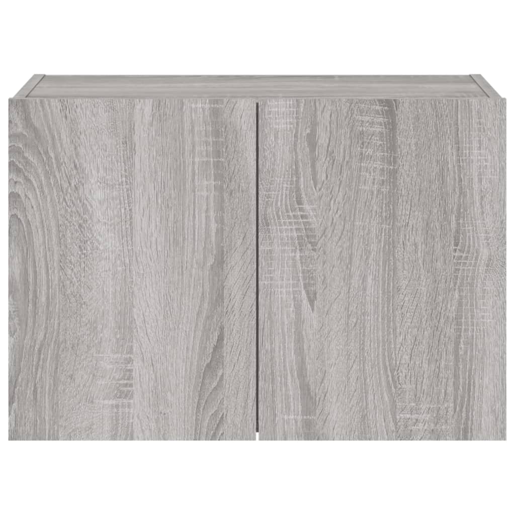 Comodă TV de perete cu lumini LED, gri sonoma, 60x35x41 cm