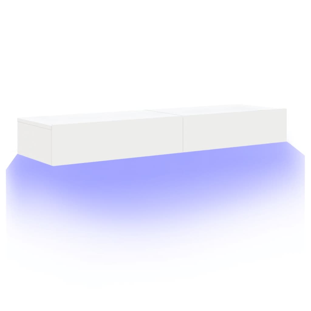 TV cabinets with LED lights, 2 pcs., white, 60x35x15.5 cm