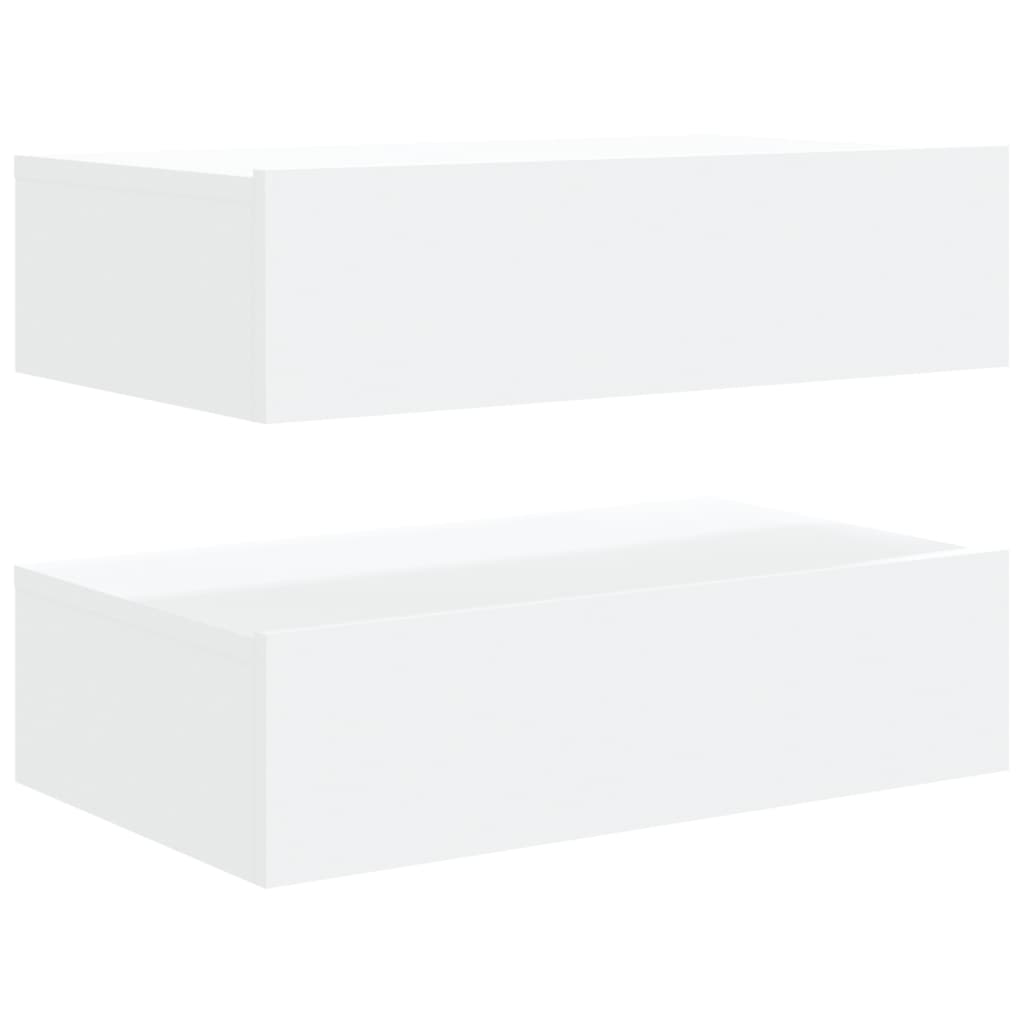 TV cabinets with LED lights, 2 pcs., white, 60x35x15.5 cm