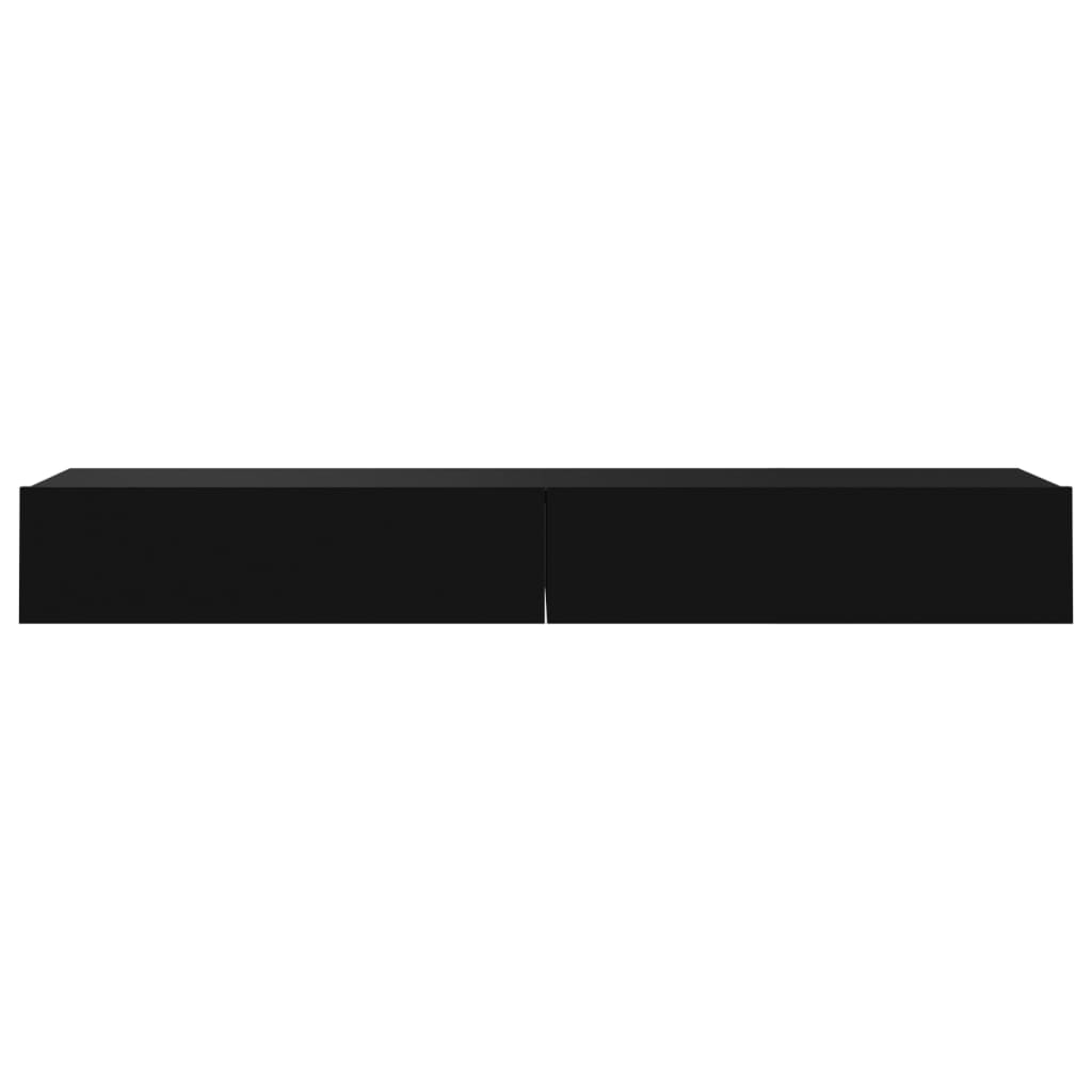 TV cabinets with LED lights, 2 pcs., black, 60x35x15.5 cm