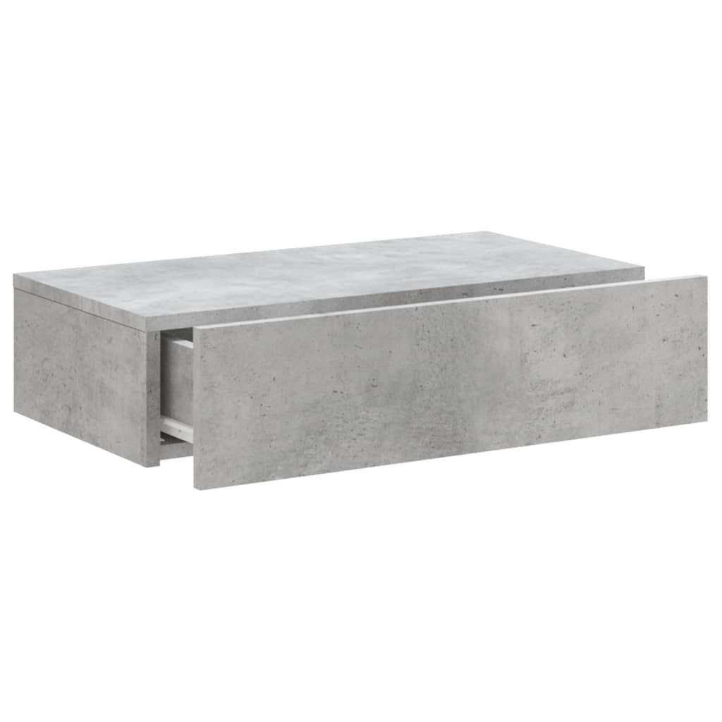 Comodă TV cu lumini LED, gri beton, 60x35x15,5 cm