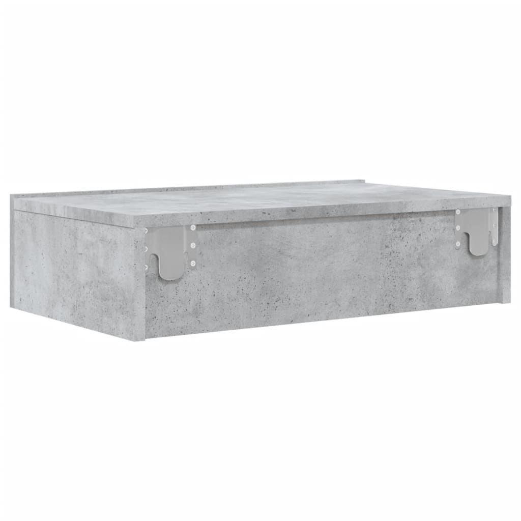 Comodă TV cu lumini LED, gri beton, 60x35x15,5 cm
