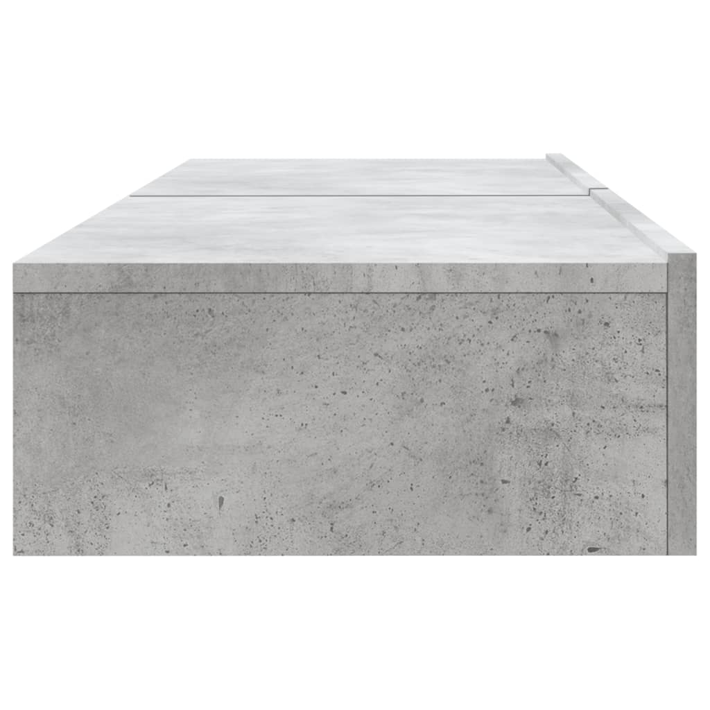 Comode TV cu lumini LED, 2 buc., gri beton, 60x35x15,5 cm
