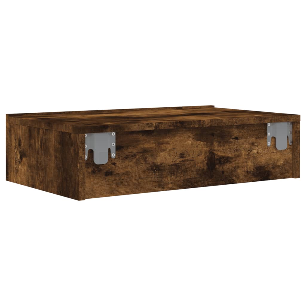 Comodă TV cu lumini LED, stejar fumuriu, 60x35x15,5 cm
