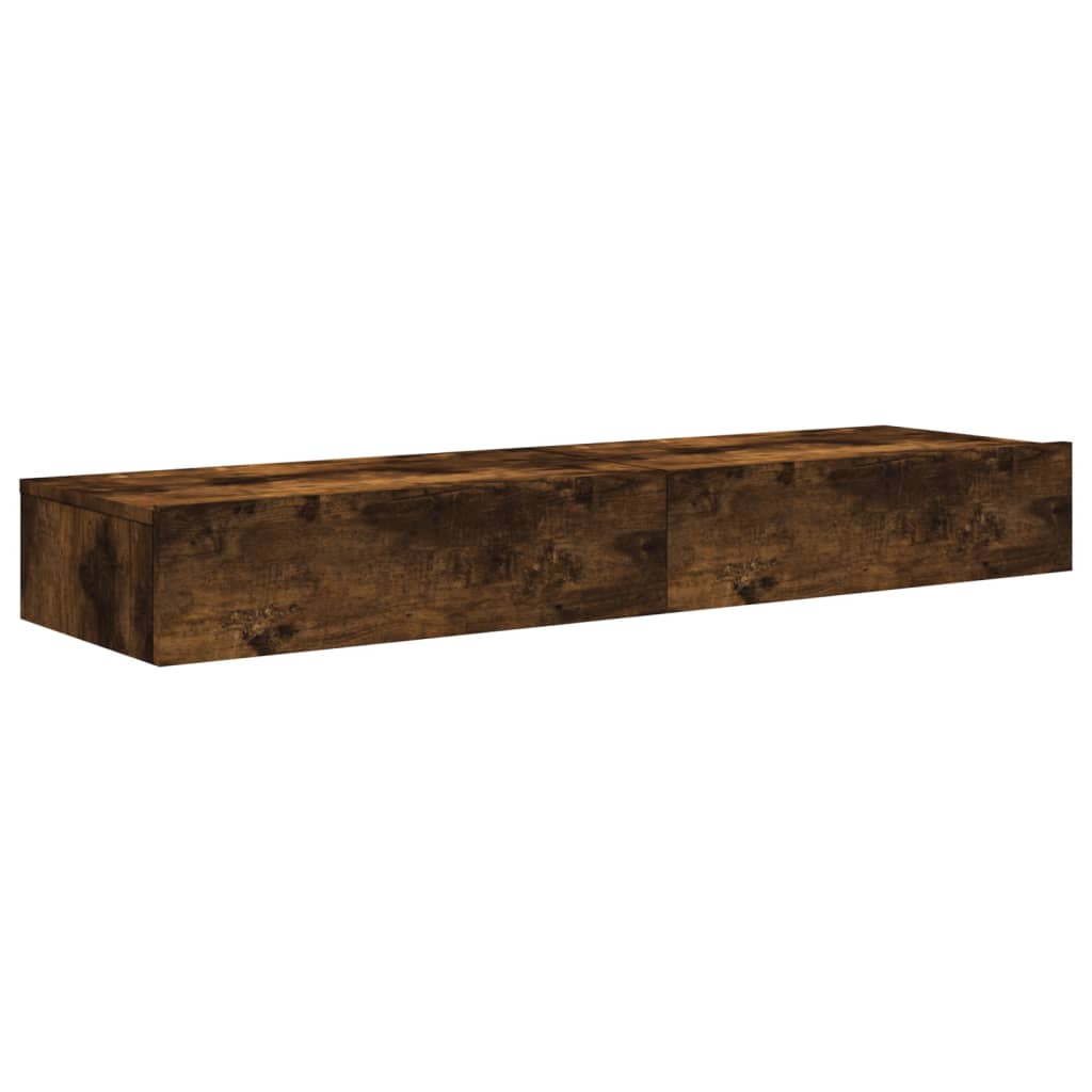 Comode TV cu lumini LED, 2 buc., stejar fumuriu, 60x35x15,5 cm
