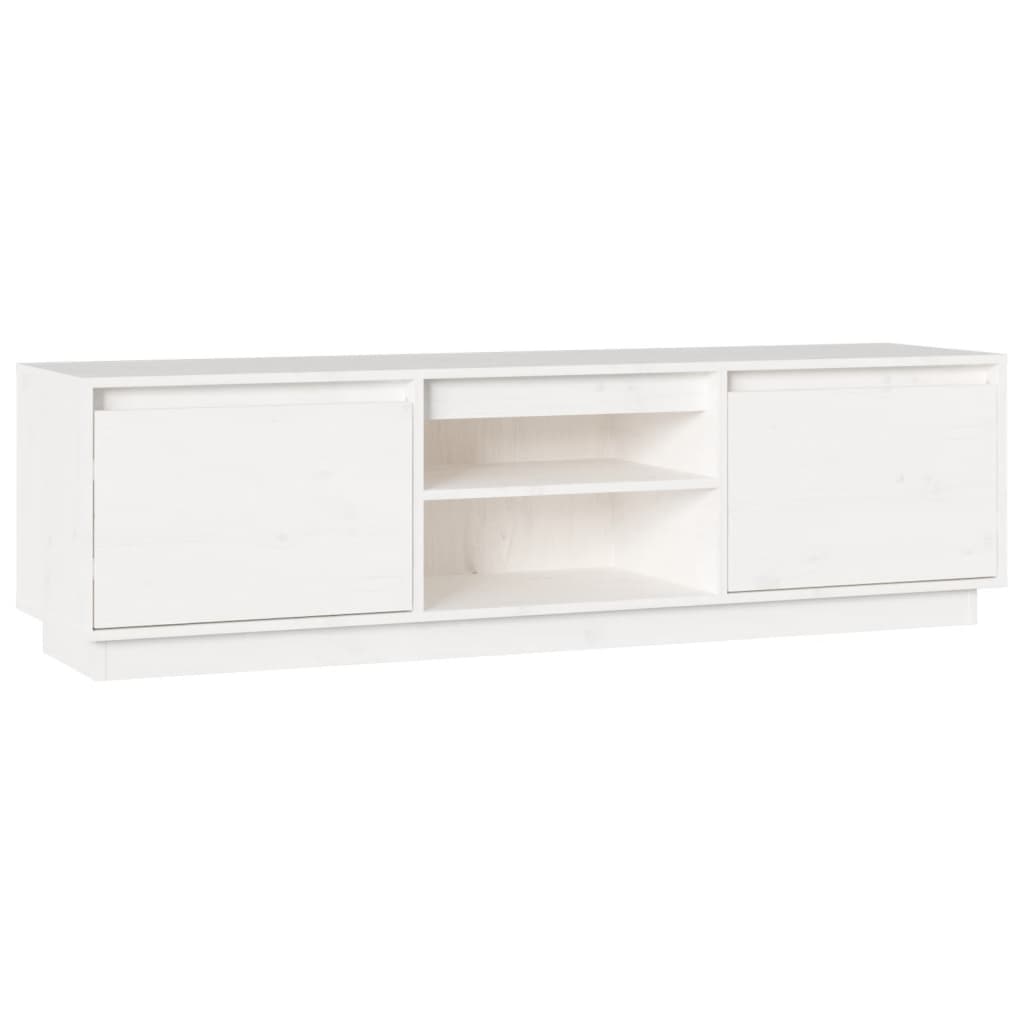 TV chest, white, 140x35x40 cm, solid pine wood