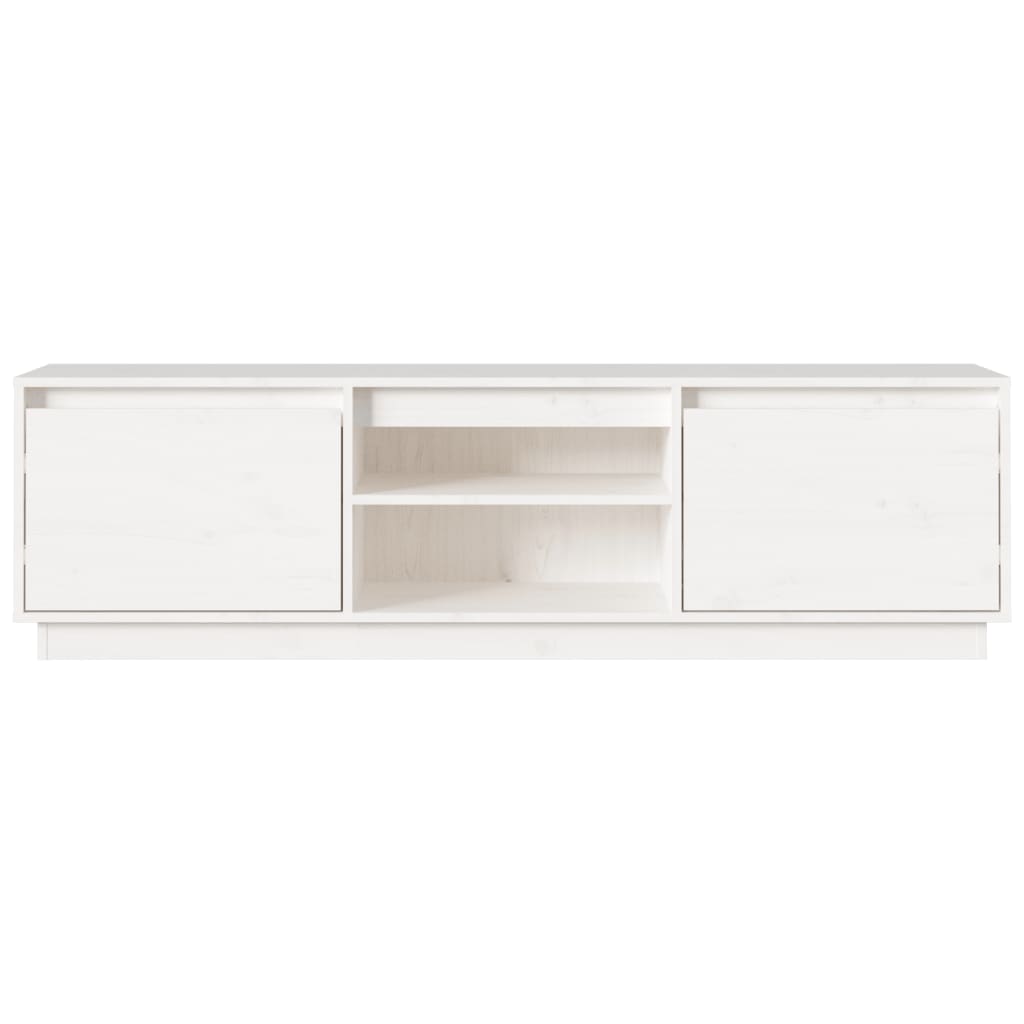 TV chest, white, 140x35x40 cm, solid pine wood