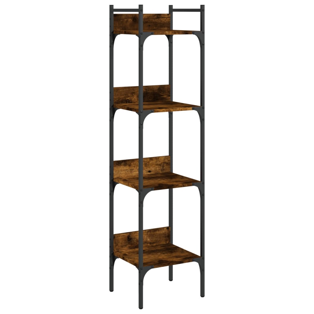 Bookcase 4 levels, smoky oak, 35x30x138.5 cm
