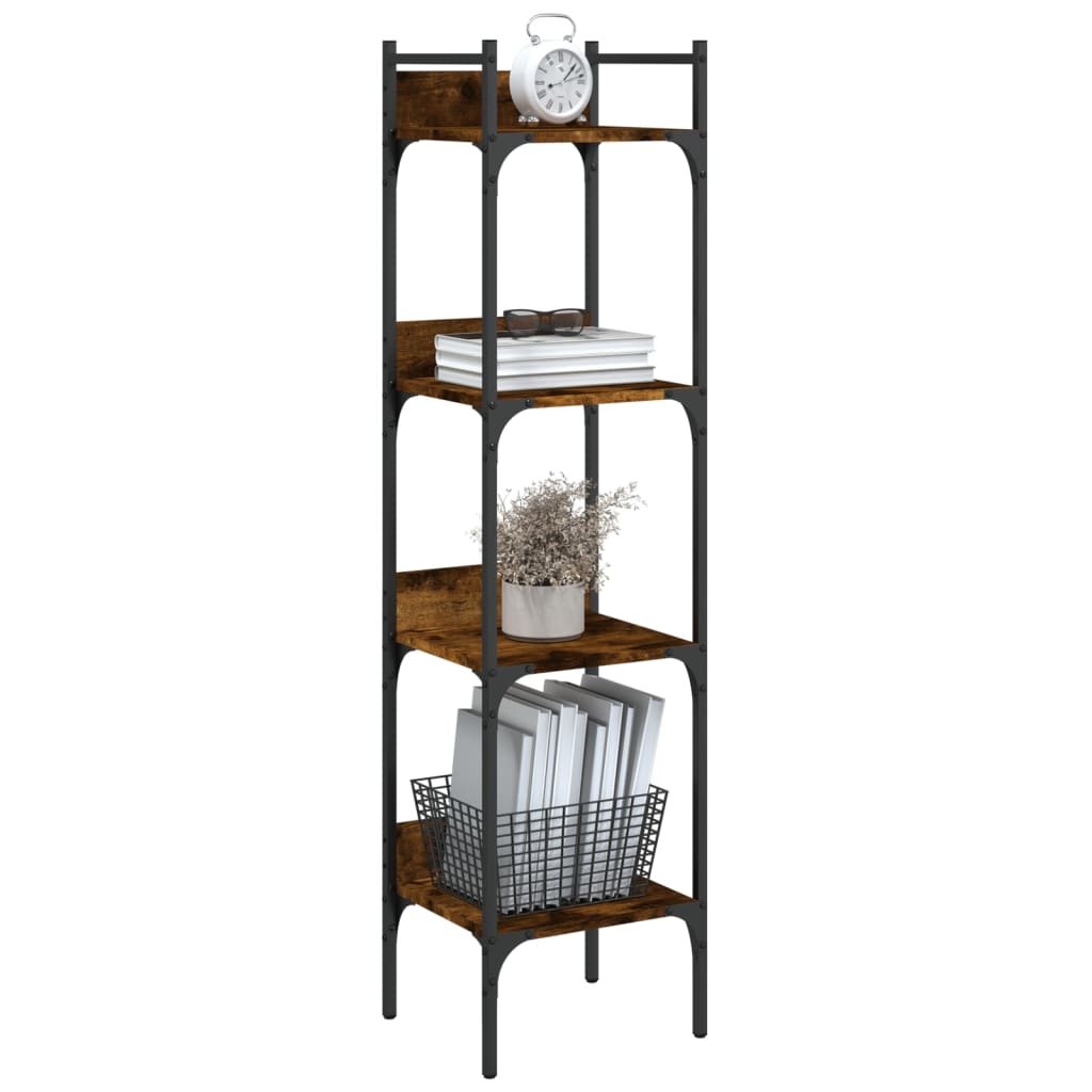 Bookcase 4 levels, smoky oak, 35x30x138.5 cm