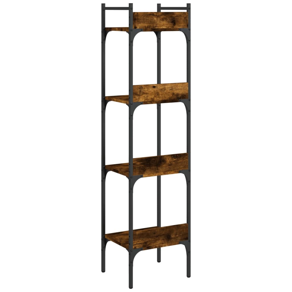 Bookcase 4 levels, smoky oak, 35x30x138.5 cm