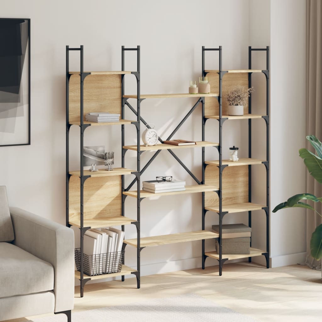 Bibliotecă, stejar sonoma, 155,5x24x166,5 cm, lemn prelucrat