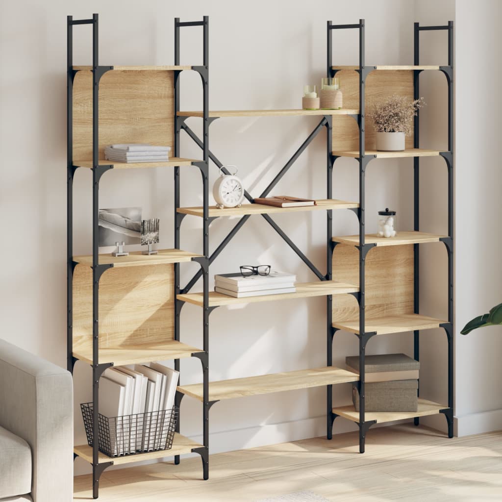 Bibliotecă, stejar sonoma, 155,5x24x166,5 cm, lemn prelucrat