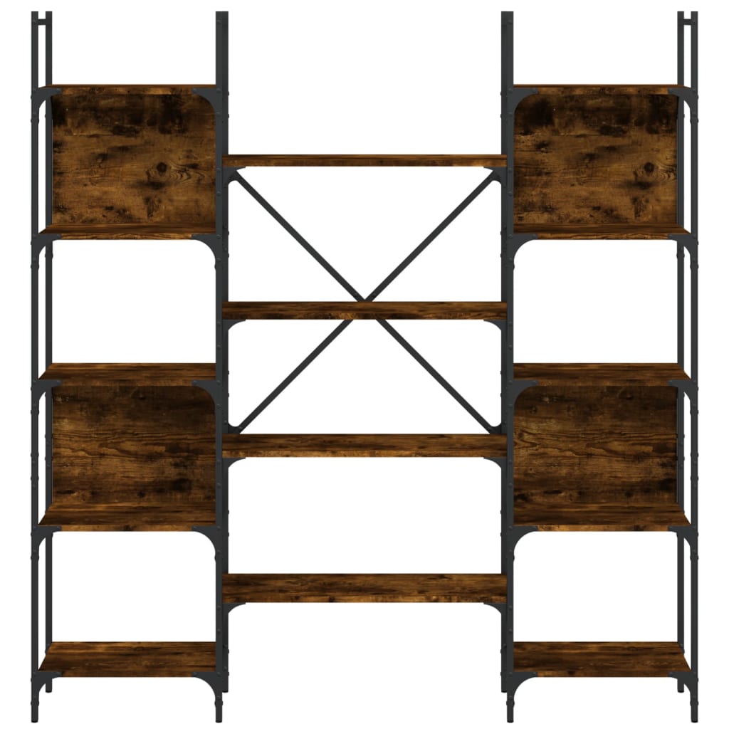 Bibliotecă, stejar fumuriu, 155,5x24x166,5 cm, lemn prelucrat