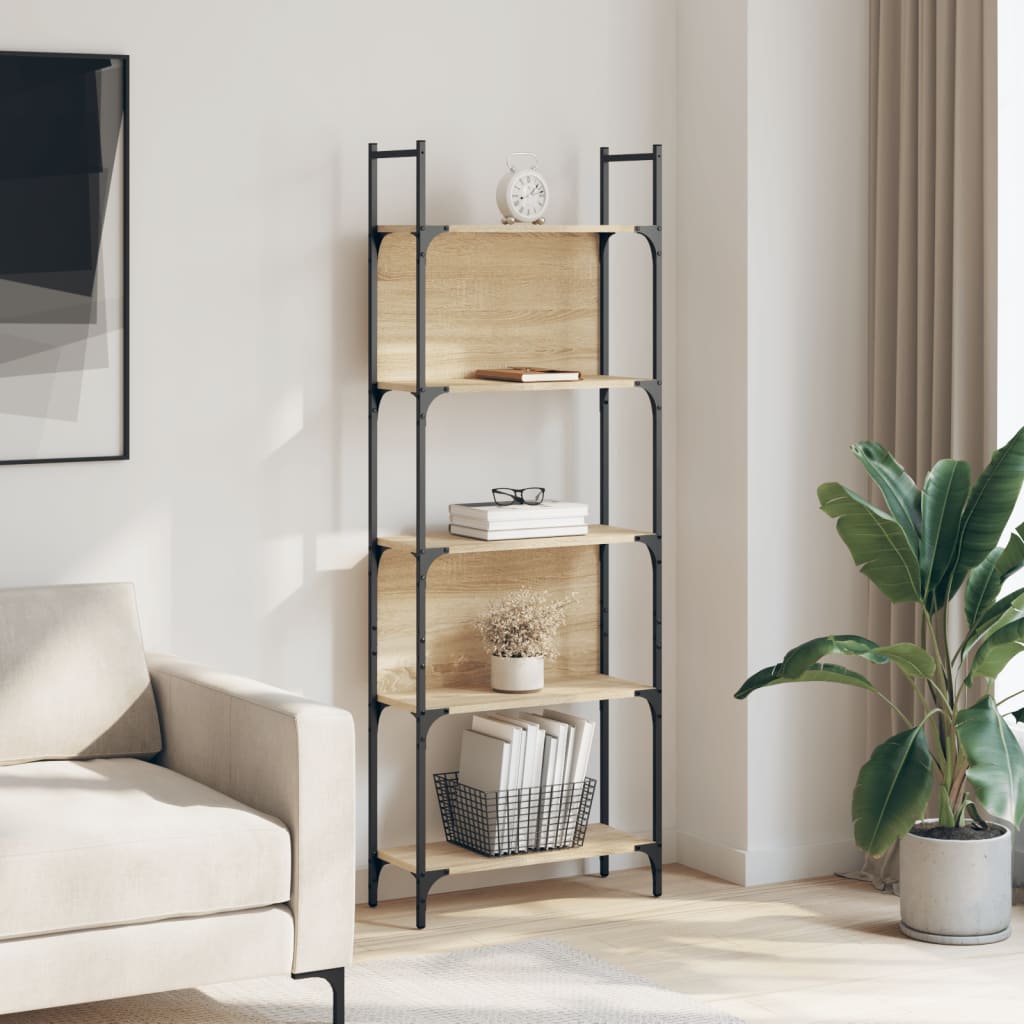 Bookcase 5 levels, sonoma oak, 60.5x24x166.5 cm