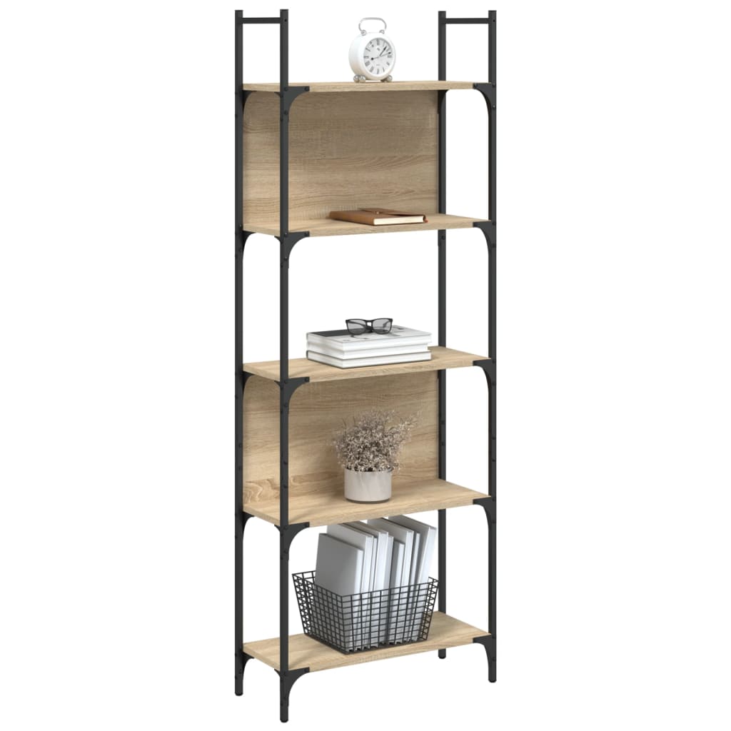 Bookcase 5 levels, sonoma oak, 60.5x24x166.5 cm