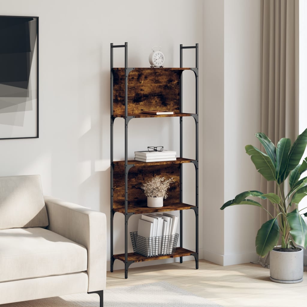 Bookcase 5 levels, smoky oak, 60.5x24x166.5 cm