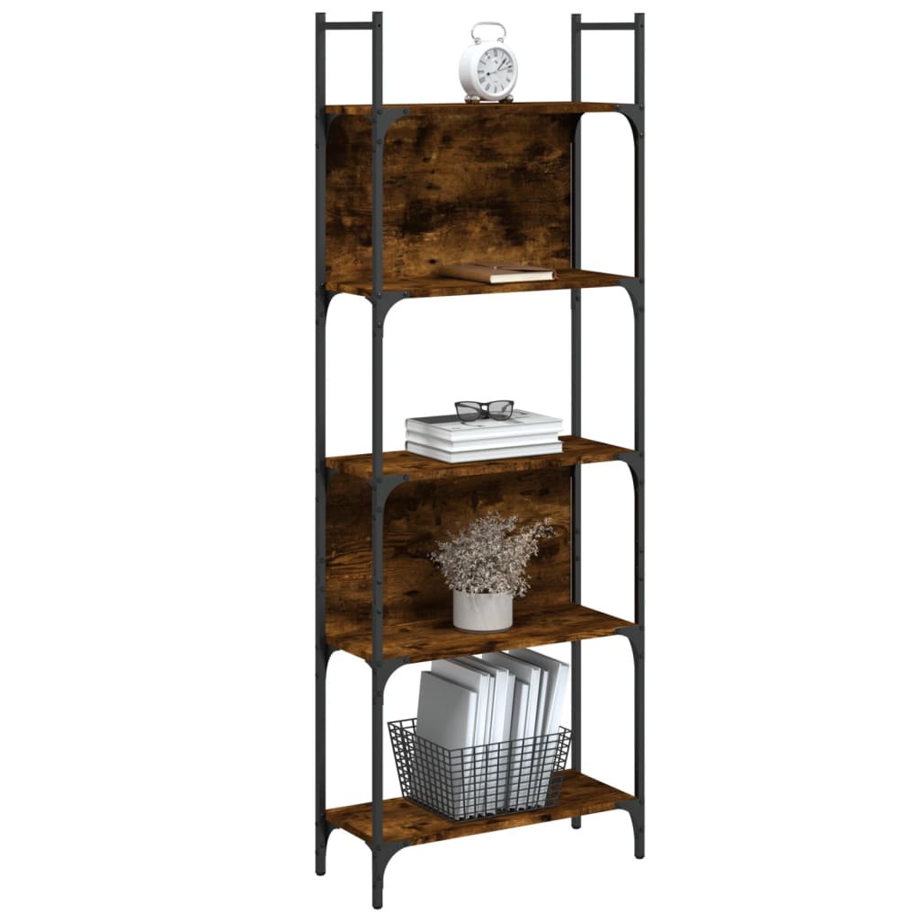 Bookcase 5 levels, smoky oak, 60.5x24x166.5 cm