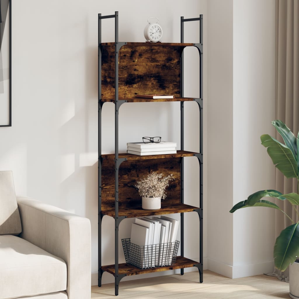 Bookcase 5 levels, smoky oak, 60.5x24x166.5 cm