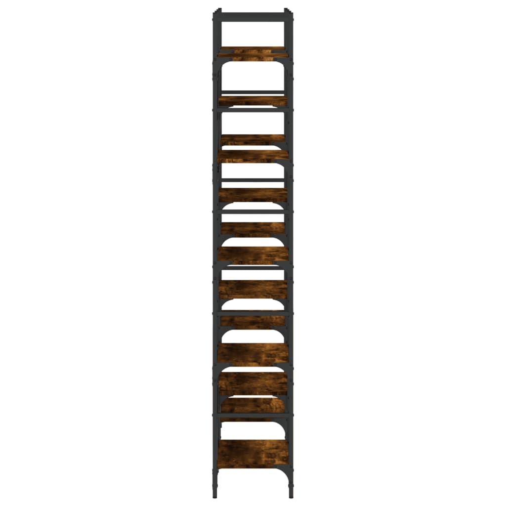Bibliotecă, stejar fumuriu, 127,5x28,5x172,5 cm, lemn prelucrat
