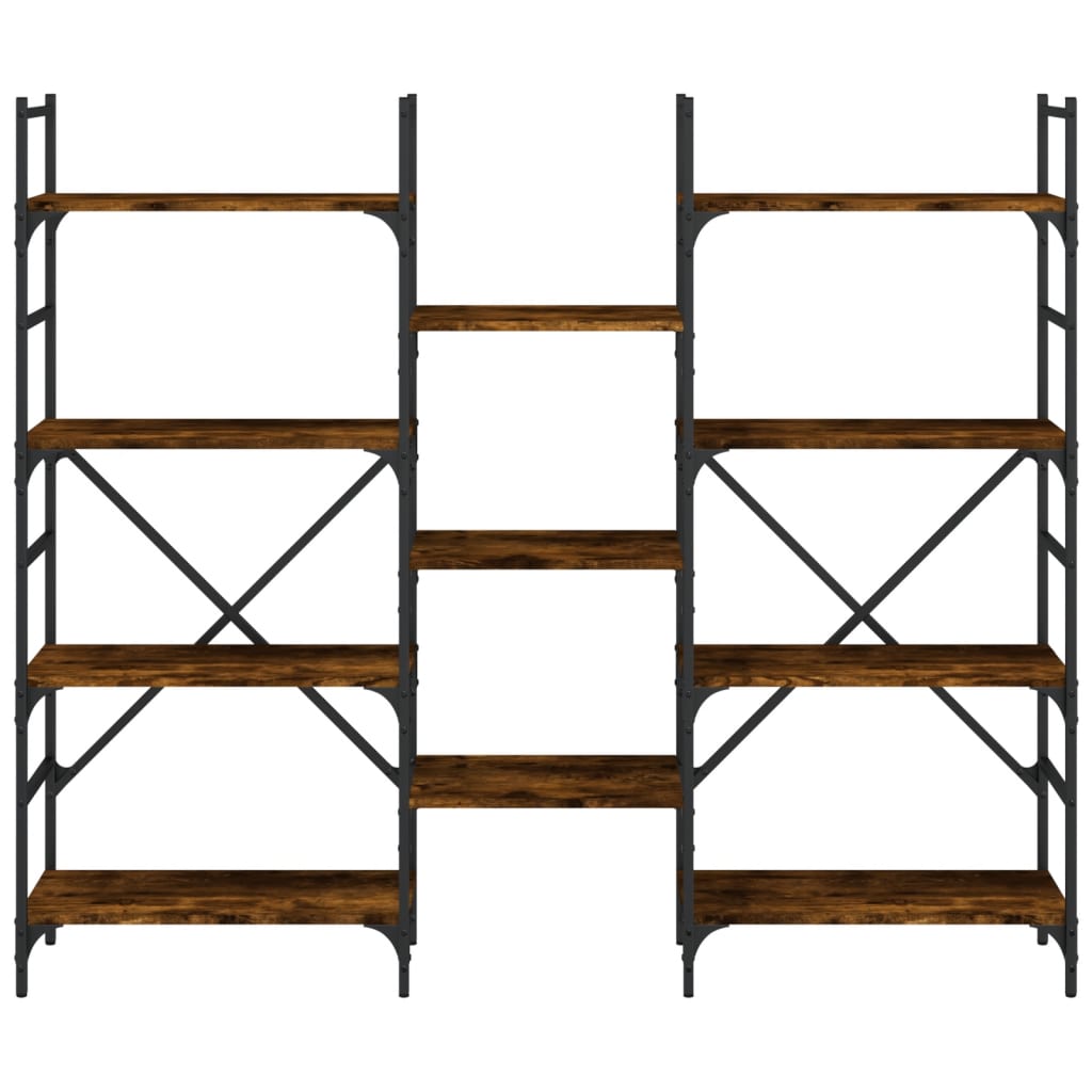 Bibliotecă, stejar fumuriu, 160x28,5x136,5 cm, lemn prelucrat