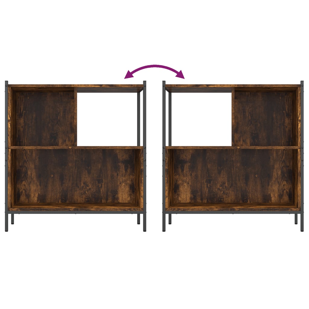 Bibliotecă, stejar fumuriu, 72x28x77,5 cm, lemn prelucrat