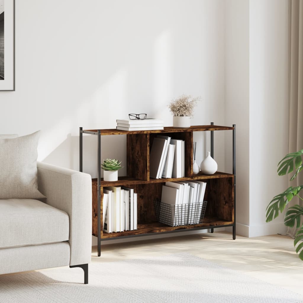 Bibliotecă, stejar fumuriu, 102x28x77,5 cm, lemn prelucrat