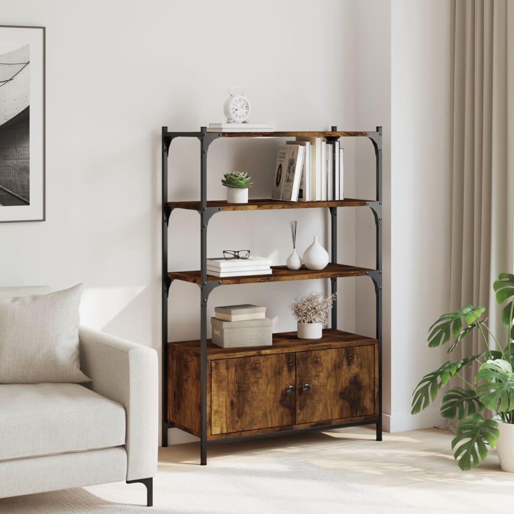 Bookcase 3 levels, smoky oak, 70x30x109.5 cm, wood