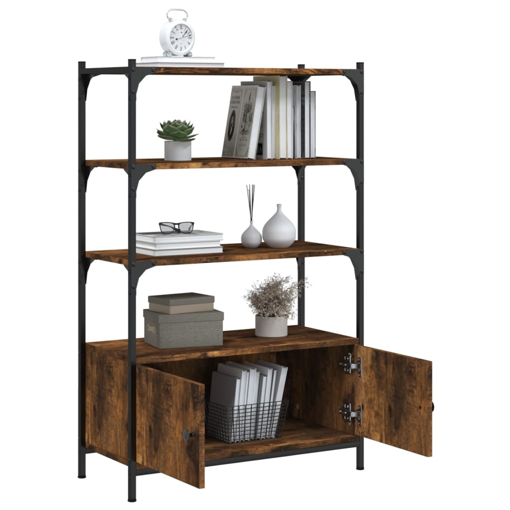 Bookcase 3 levels, smoky oak, 70x30x109.5 cm, wood