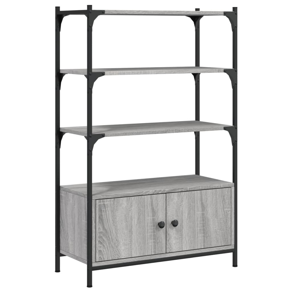 Bookcase 3 levels sonoma gray 70x30x109.5 cm, processed wood