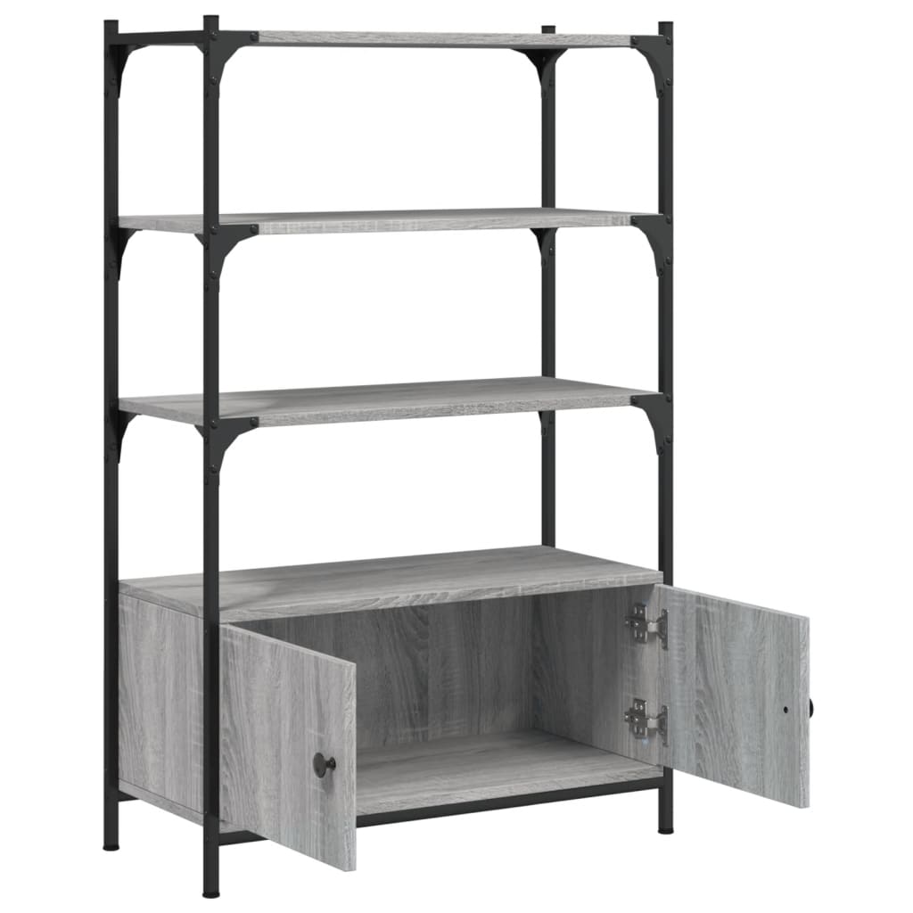 Bookcase 3 levels sonoma gray 70x30x109.5 cm, processed wood