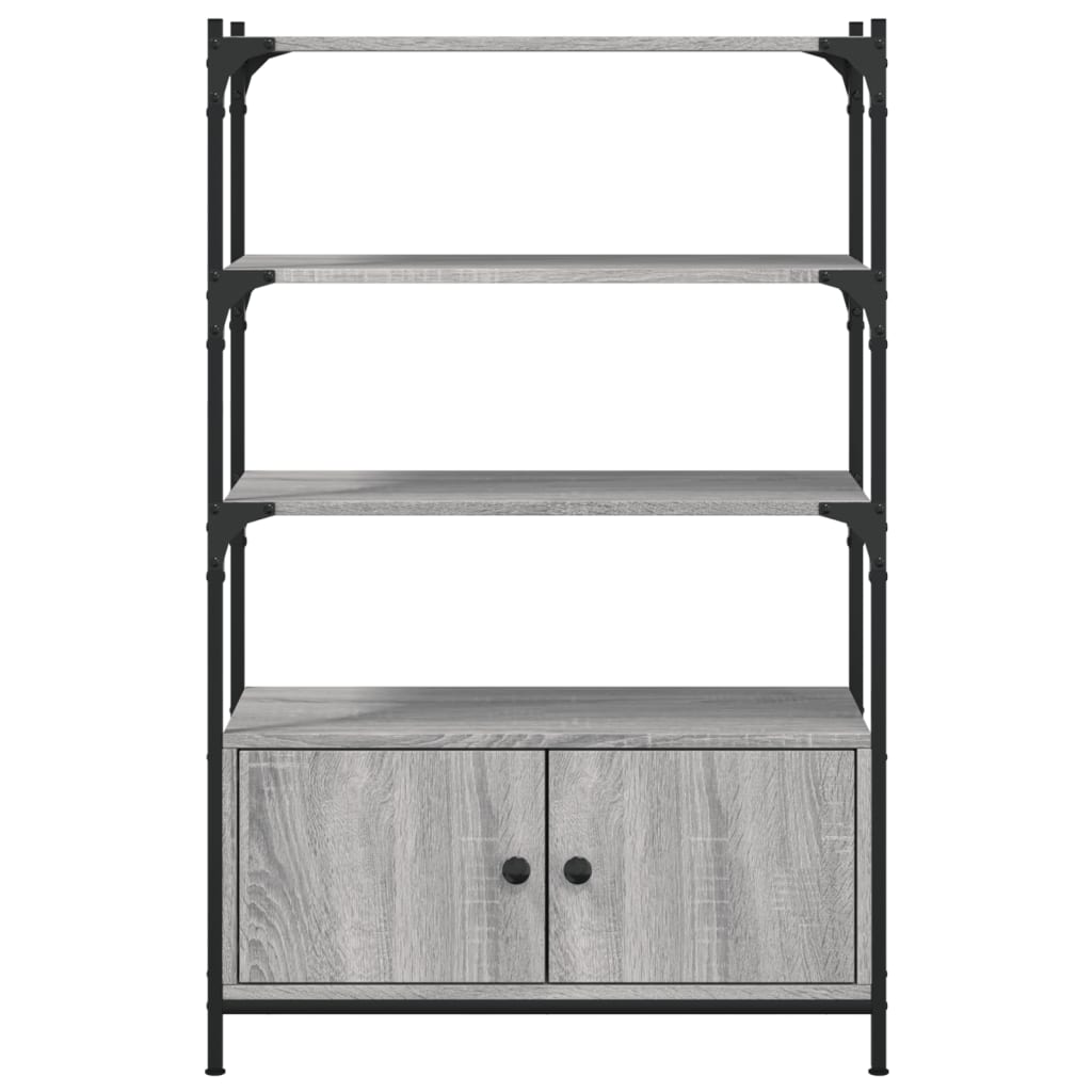 Bookcase 3 levels sonoma gray 70x30x109.5 cm, processed wood
