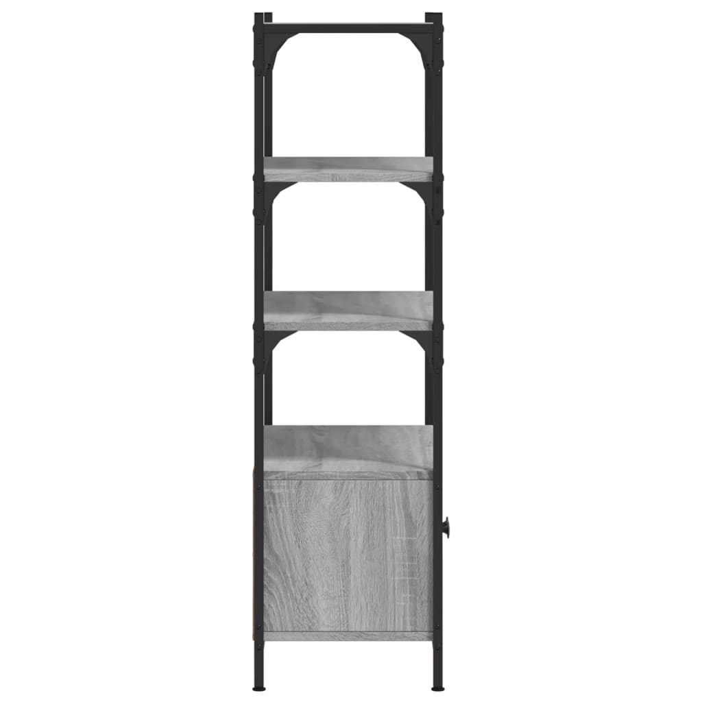 Bookcase 3 levels sonoma gray 70x30x109.5 cm, processed wood