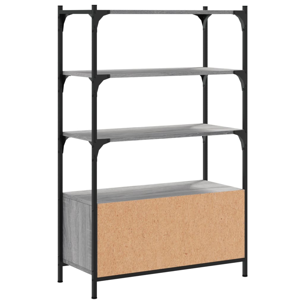 Bookcase 3 levels sonoma gray 70x30x109.5 cm, processed wood