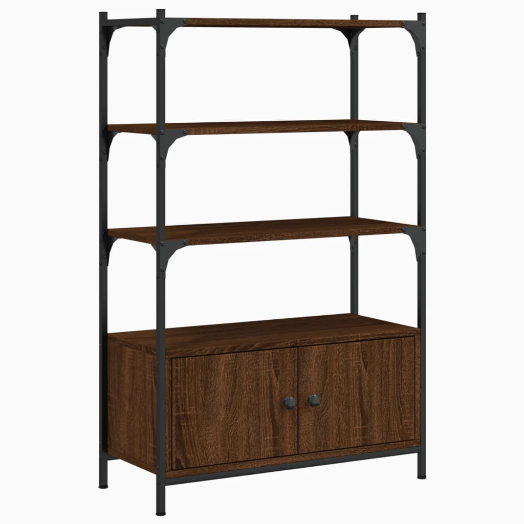 Bookcase 3 levels brown oak 70x30x109.5 cm processed wood