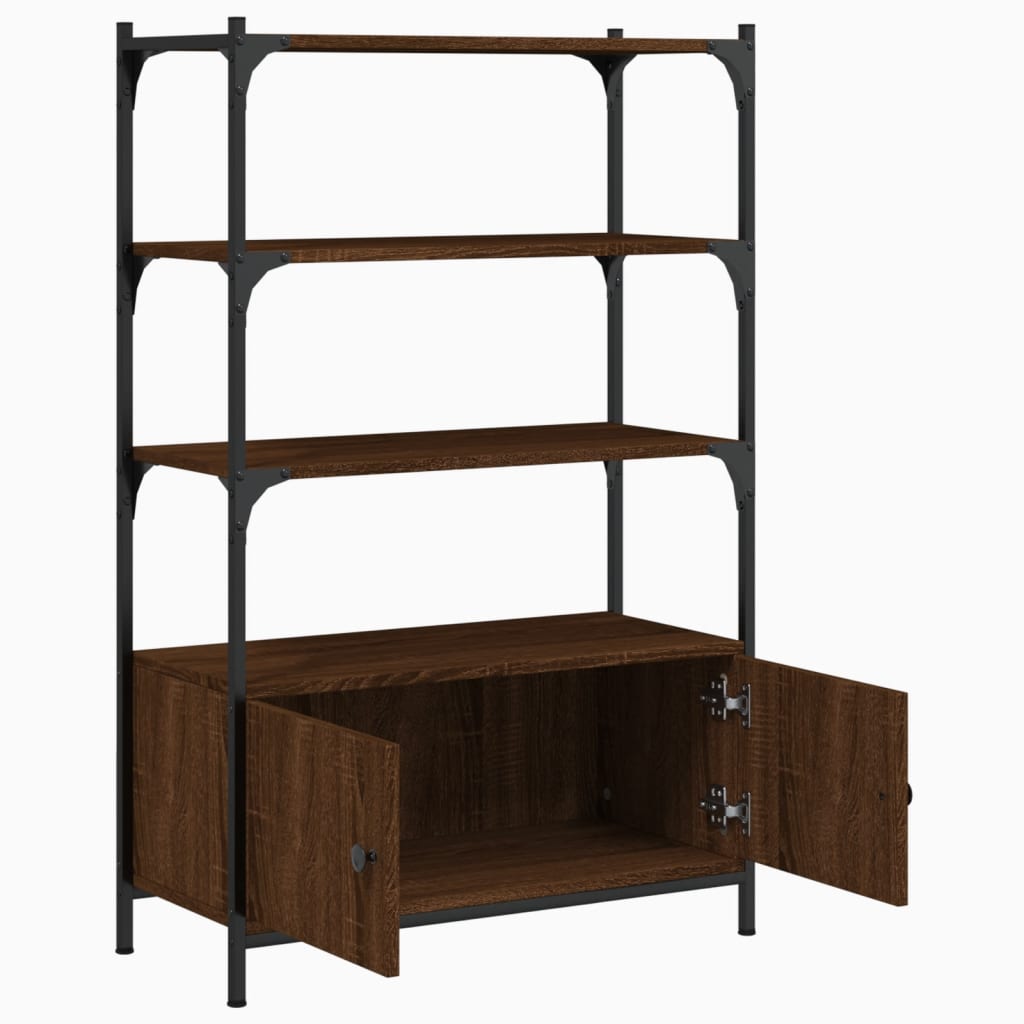 Bookcase 3 levels brown oak 70x30x109.5 cm processed wood
