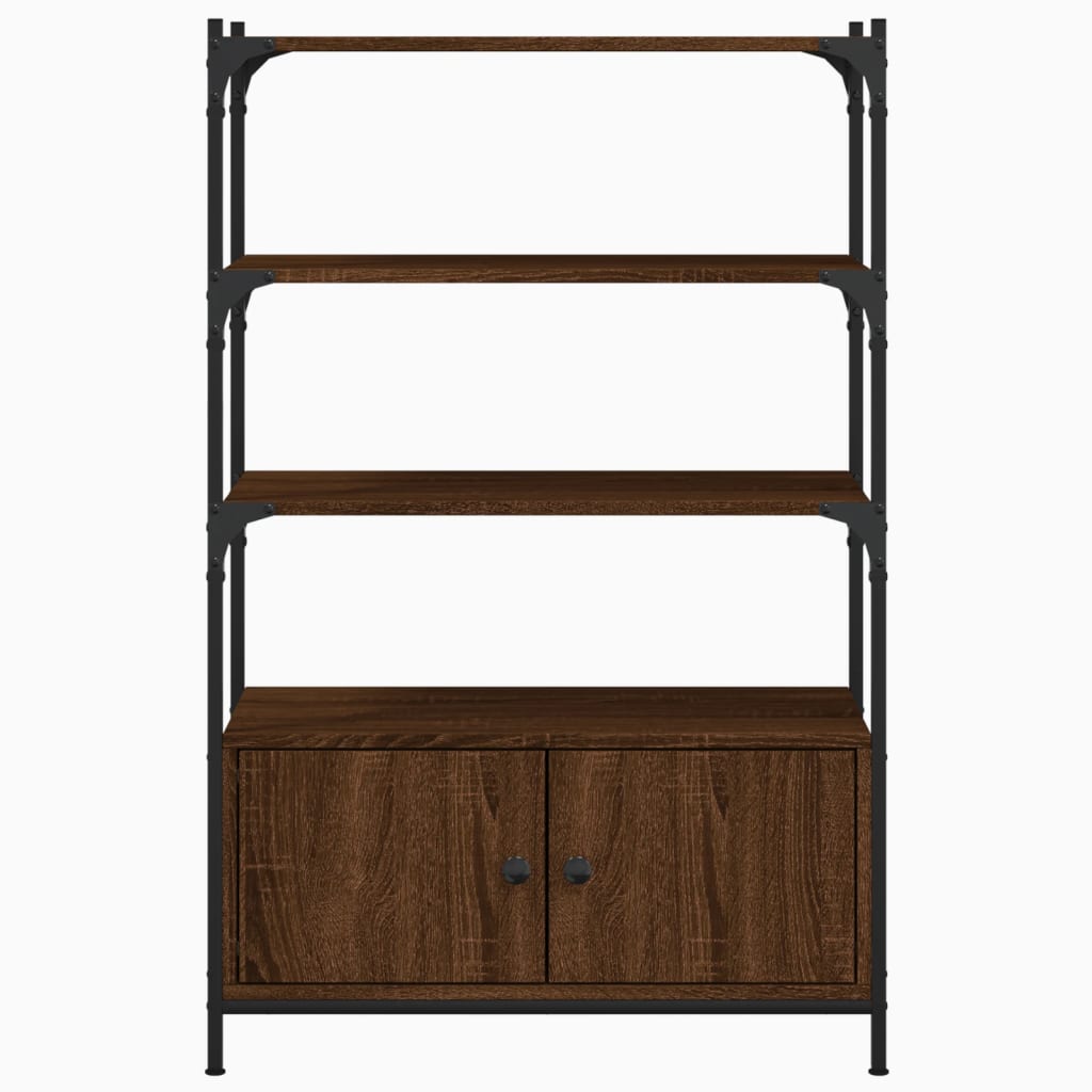 Bookcase 3 levels brown oak 70x30x109.5 cm processed wood