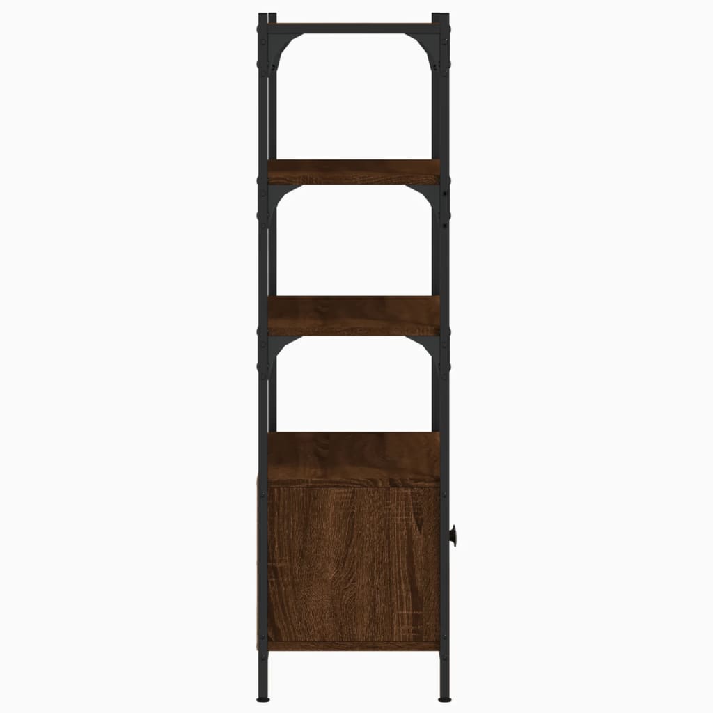 Bookcase 3 levels brown oak 70x30x109.5 cm processed wood