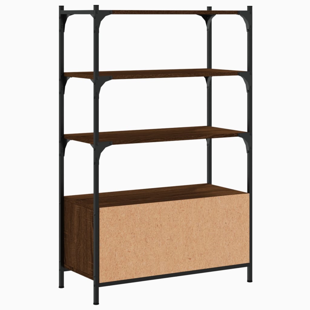 Bookcase 3 levels brown oak 70x30x109.5 cm processed wood