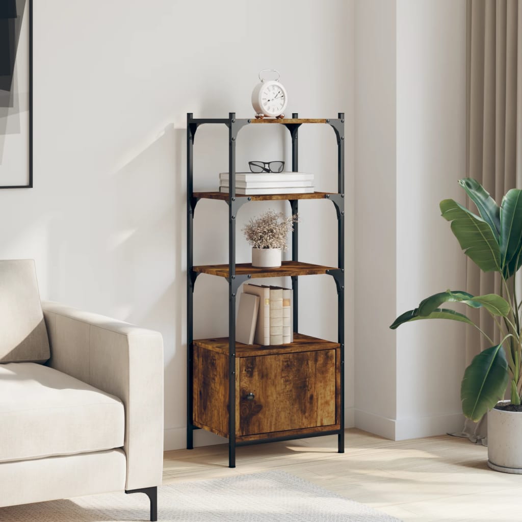 Bookcase 3 levels, smoky oak, 41x30x109.5 cm, wood