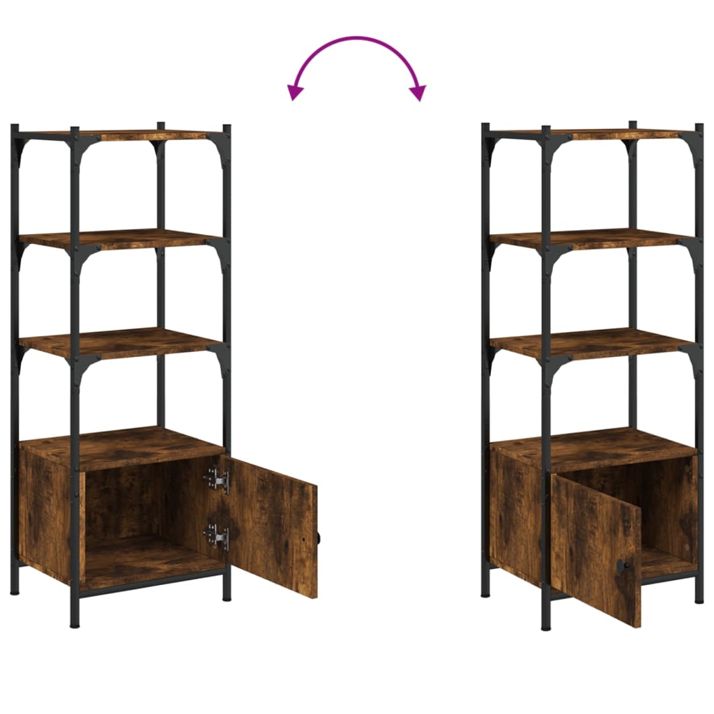 Bookcase 3 levels, smoky oak, 41x30x109.5 cm, wood