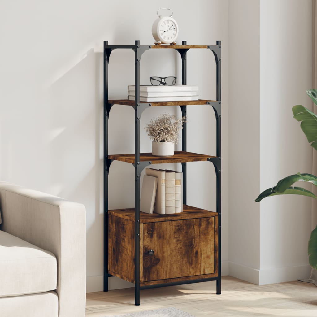 Bookcase 3 levels, smoky oak, 41x30x109.5 cm, wood