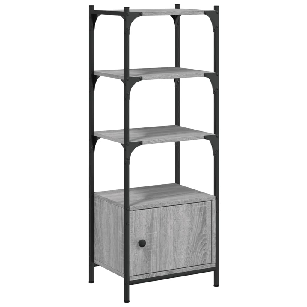 Bookcase 3 levels sonoma gray 41x30x109.5 cm, processed wood