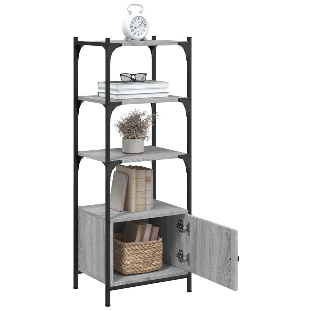 Bookcase 3 levels sonoma gray 41x30x109.5 cm, processed wood