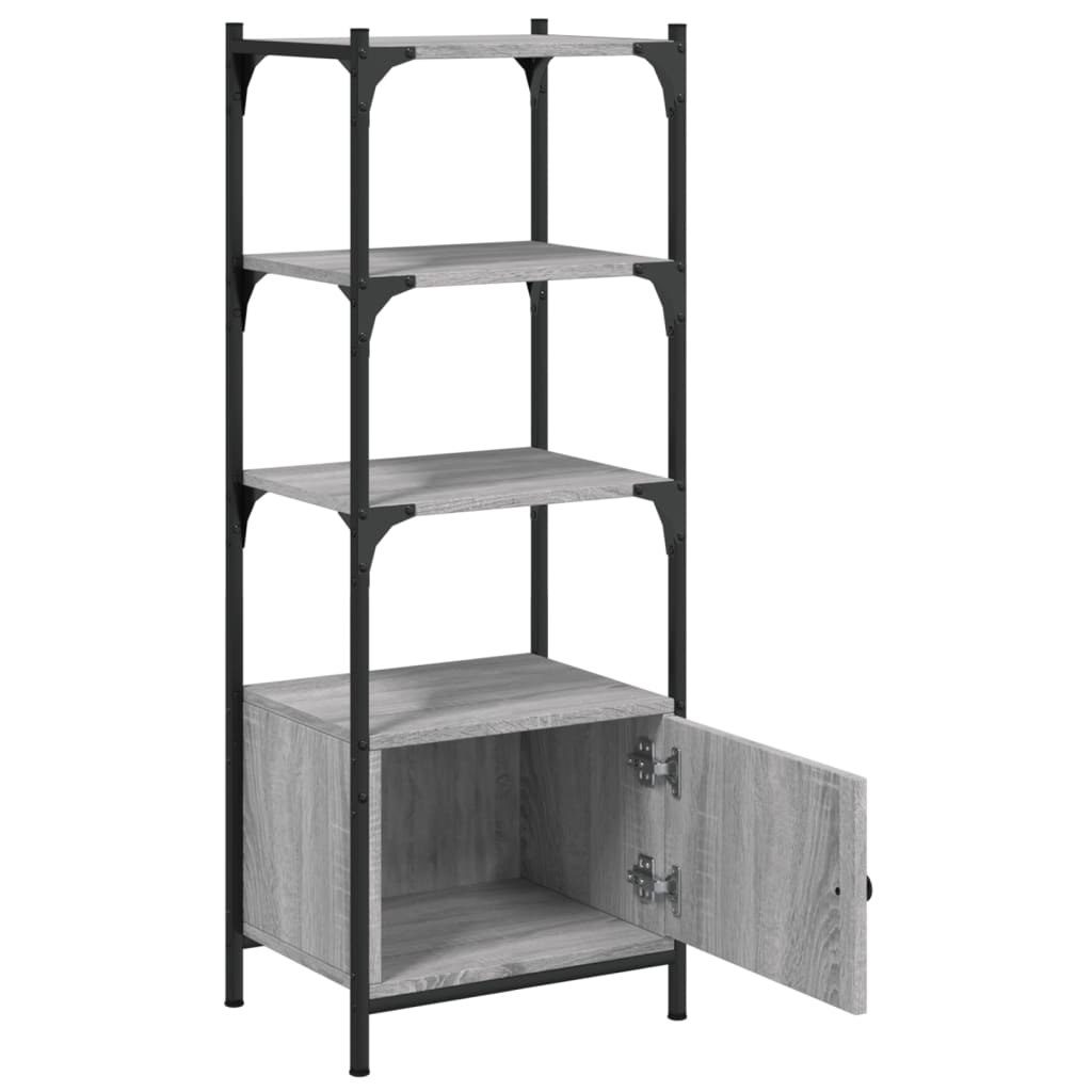 Bookcase 3 levels sonoma gray 41x30x109.5 cm, processed wood