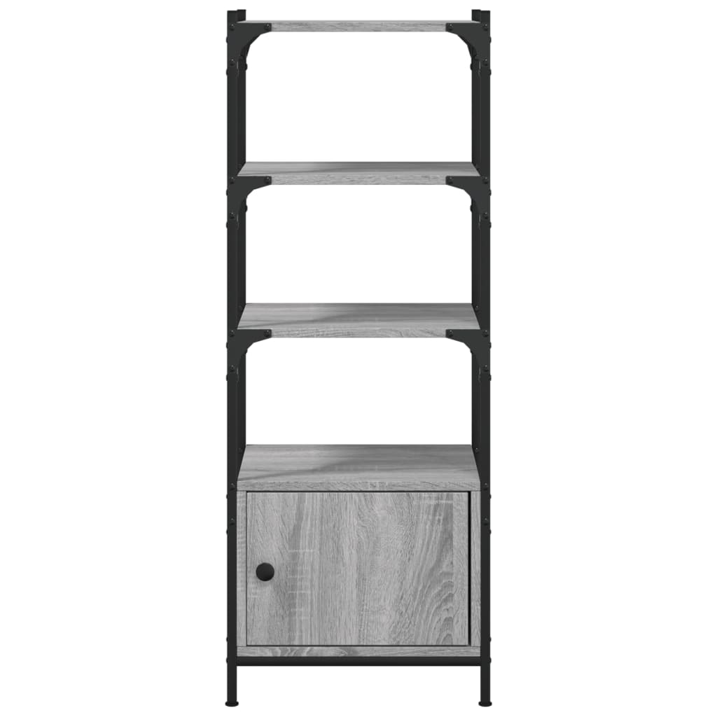 Bookcase 3 levels sonoma gray 41x30x109.5 cm, processed wood