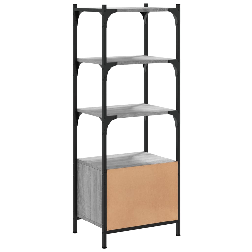 Bookcase 3 levels sonoma gray 41x30x109.5 cm, processed wood